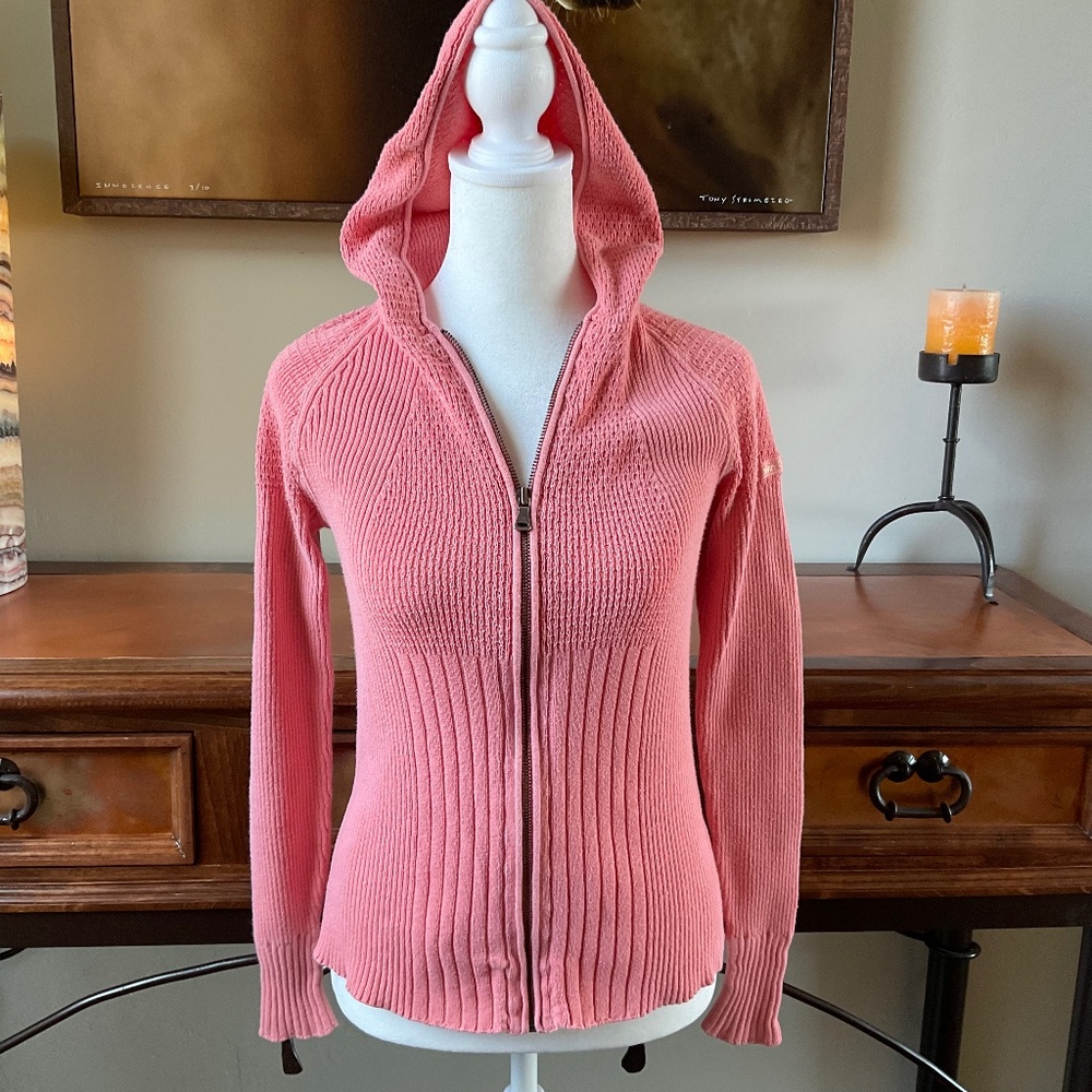 Calvin Klein Zip Up Hoodie Sweater. Melon. Size M